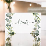 Cartão De Visita Eucalyptus Greenery Succulent<br><div class="desc">Eucalyptus Greenery Succulent Botanical Watercolor Enclosure Card Detalhes do Casamento da primavera em fundo branco - inclui uma bela e elegante tipografia com folhas botânicas modernas e verde para a celebração especial do Dia do Casamento.</div>