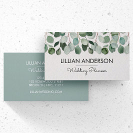 Cartão De Visita Eucalyptus Moderna - Cor da Água Deixa Floral