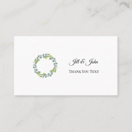 Cartão De Visita Eucalyptus Wreath Wedding Thank You Card