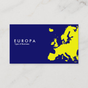 Cartão De Visita EUROPA Amarelo - Azul Escuro