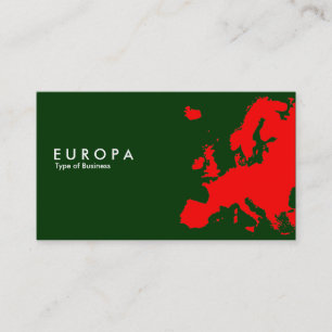 Cartão De Visita EUROPA Vermelho - Verde Escuro