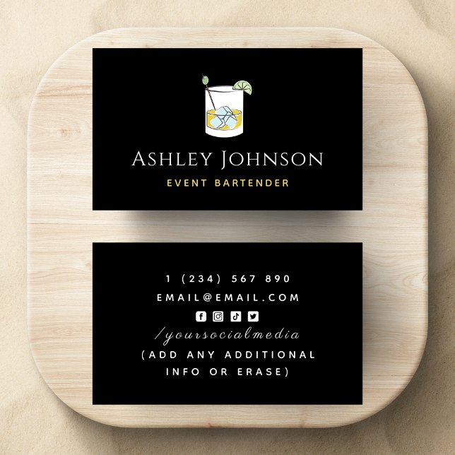 Cartão De Visita Evento Barman Tropical Summery Cocktail Beber (Criador carregado)