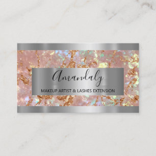 Cartão De Visita Evento de Frame de Mármore Dourado de Cobre Silver