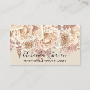 Cartão De Visita Evento Profissional Planejador Rosa Blush Logotipo