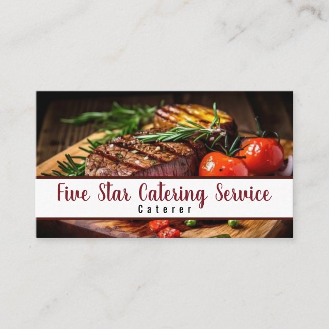 Cartão De Visita Eventos de Serviço de Catering (Frente)