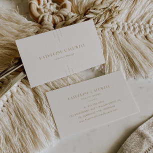 Cartão De Visita EVERLY Arte Deco Vintage Creme e Dourado