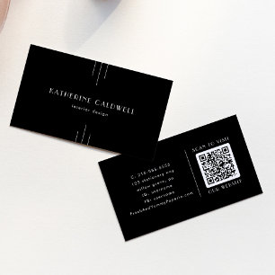Cartão De Visita EVERLY Arte Moderna Decoração Preto e Branco Códig