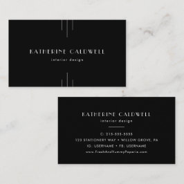 Cartão De Visita EVERLY Modern Art Deco Black and White