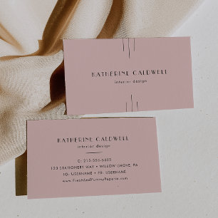 Cartão De Visita EVERLY Retro Vintage Arte Deco Rosa Bege