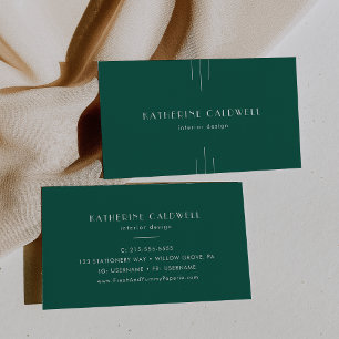 Cartão De Visita EVERLY Tom Art Déco Esmeralda Verde