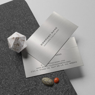 Cartão De Visita Exame Simples De Aço Bruto De Prata Metálica