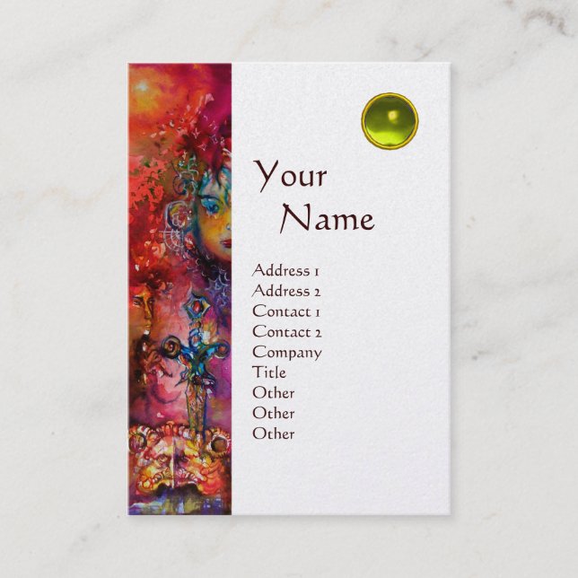 Cartão De Visita EXCALIBUR MONOGRAM metálico pérola (Frente)