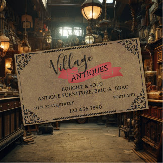 Cartão De Visita Exclusivo Antiquário de Antiguidades Vintage