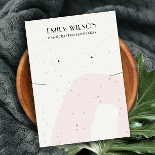 CARTÃO DE VISITA EXIBIÇÃO ABSTRATO BLUSH CERAMIC NECKLACE EARRING