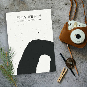 CARTÃO DE VISITA EXIBIÇÃO ABSTRATO CERAMIC BLACK WHITE STUD EARRI