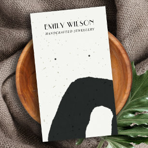 CARTÃO DE VISITA EXIBIÇÃO ABSTRATO CERAMIC BLACK WHITE STUD EARRI