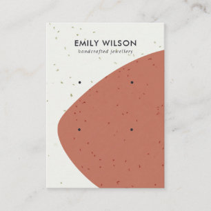 CARTÃO DE VISITA EXIBIÇÃO ABSTRATO CERAMIC RUST WAVE 2 STUD EARRI