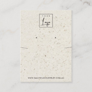 CARTÃO DE VISITA EXIBIÇÃO BRANCA DE TERRAZZO NECKLACE COM OUVIDO