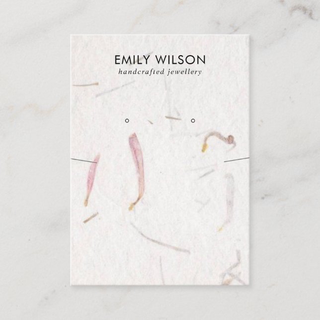 CARTÃO DE VISITA EXIBIÇÃO DE ANDAMENTO DE NECKLACE DE PAPEL PETAL (Frente)