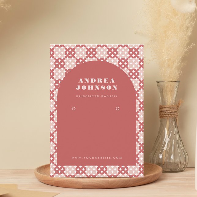 Cartão De Visita Exibição de Arranque Moderno do Meio século Vermel (Criador carregado)