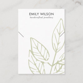 CARTÃO DE VISITA EXIBIÇÃO DE BANDA DA FAUNA FAUNA NECKLACE DE FOLHA