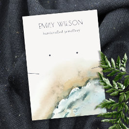 Cartão De Visita Exibição de Colar de Praia da Areia de Ondas do Ma