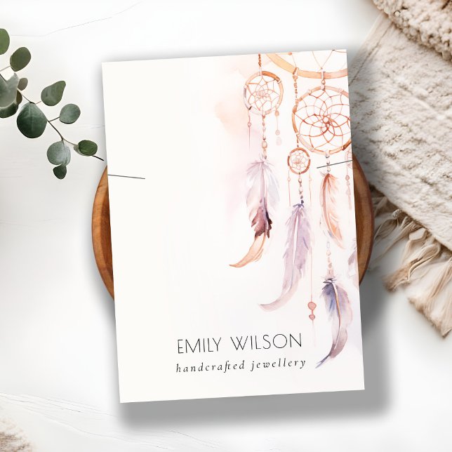 Cartão De Visita Exibição de Colheita de Aquarela do Chic Boho Drea (Criador carregado)