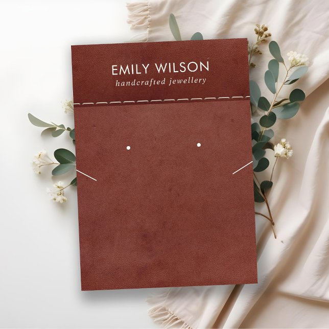 CARTÃO DE VISITA EXIBIÇÃO DE COURA DE COURO DE COURO VERMELHO (Criador carregado)