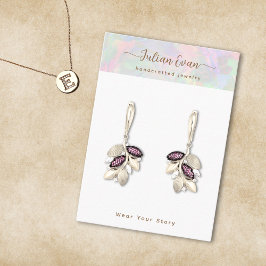 Cartão De Visita Exibição de Joias da Pedra Opal Shiny Holographic