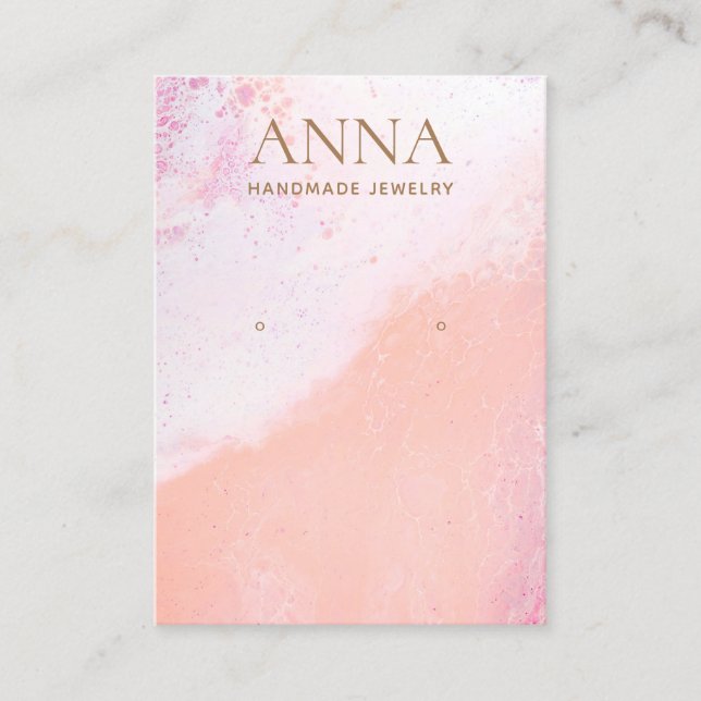 Cartão De Visita Exibição de Joias Peach Pink Beach Earrando (Frente)