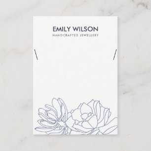 CARTÃO DE VISITA EXIBIÇÃO DE NECKLACE AZUL DE TINTA SUCCULENTE DO