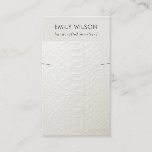 CARTÃO DE VISITA EXIBIÇÃO DE NECKLACE BRACELET DE TEXTURA BRANCA