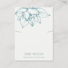 CARTÃO DE VISITA EXIBIÇÃO DE NECKLACE SIMPLES DE LOTE AZUL ELEGANTE