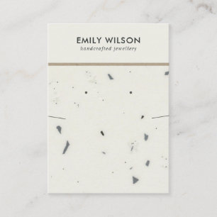 CARTÃO DE VISITA EXIBIÇÃO DE OUVIDO DA CINZA BRANCA CHIC TERRAZZO