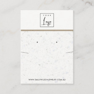 CARTÃO DE VISITA EXIBIÇÃO DE OUVIDO DA CINZA BRANCA CHIC TERRAZZO