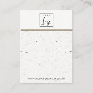 CARTÃO DE VISITA EXIBIÇÃO DE OUVIDO DA CINZA BRANCA CHIC TERRAZZO N