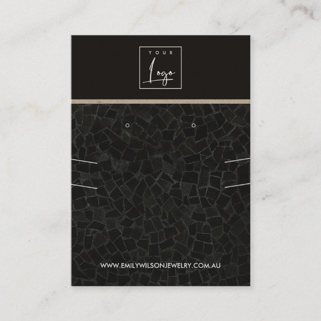 CARTÃO DE VISITA EXIBIÇÃO DE OUVIDO DO NECKLACE DE TEXTURA MOSAIC P (Frente)