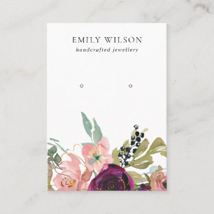 CARTÃO DE VISITA EXIBIÇÃO DE OUVIMENTO FLORAL DE ROSA DE BURGUNDY