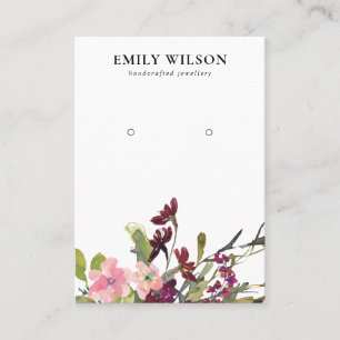 CARTÃO DE VISITA EXIBIÇÃO DE OUVIMENTO FLORAL DE ROSA DE BURGUNDY