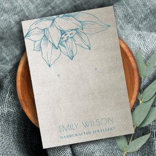 CARTÃO DE VISITA EXIBIÇÃO DE OUVIMENTO SIMPLES AZUL LOTUS TEAL PR