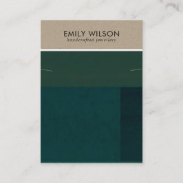 CARTÃO DE VISITA EXIBIÇÃO DO BLOCO DE COR VERDE DO KRAFT NECKLACE B