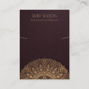 CARTÃO DE VISITA EXIBIÇÃO DO BURGUNDY FAUX DOURADO ORNAMENTADO MA