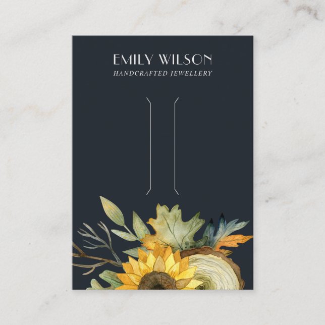 CARTÃO DE VISITA EXIBIÇÃO DO CLIP DO CABELO DA MADEIRA DO OUTONO DO (Frente)