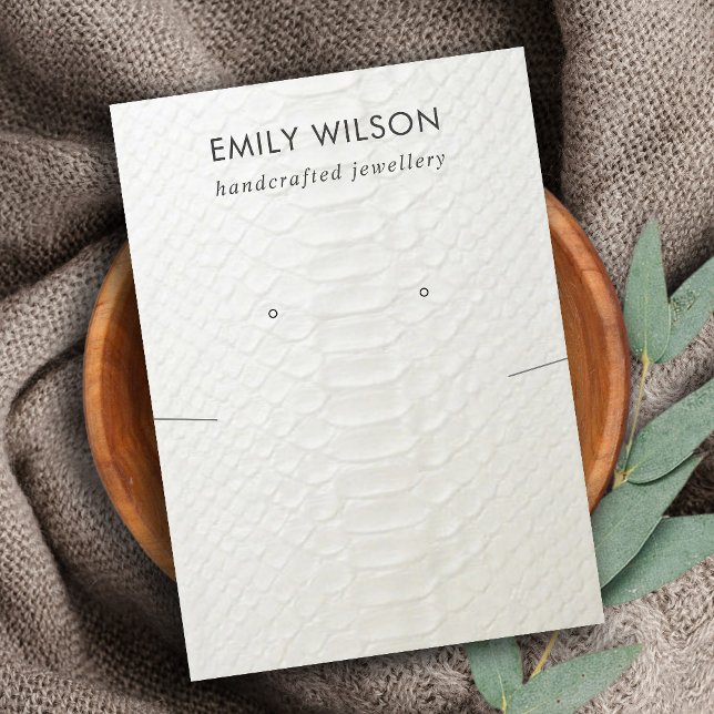 CARTÃO DE VISITA EXIBIÇÃO DO COURO DE COURO BRANCO (Criador carregado)