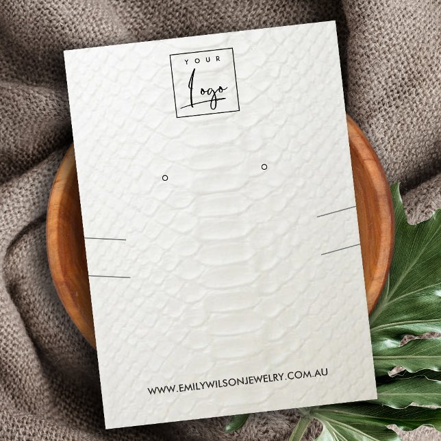 CARTÃO DE VISITA EXIBIÇÃO DO COURO DE COURO BRANCO (Criador carregado)