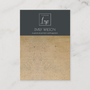 CARTÃO DE VISITA EXIBIÇÃO DO LOGOTIPO DE TEXTURA TERRACOTTA PRETO