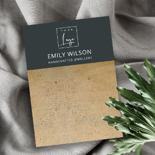 CARTÃO DE VISITA EXIBIÇÃO DO LOGOTIPO DE TEXTURA TERRACOTTA PRETO