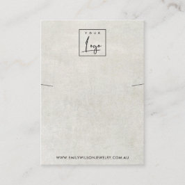 CARTÃO DE VISITA EXIBIÇÃO DO NECKLACE BRACELET DE CINZAS BRANCAS