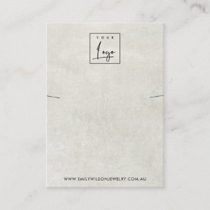 CARTÃO DE VISITA EXIBIÇÃO DO NECKLACE BRACELET DE CINZAS BRANCAS