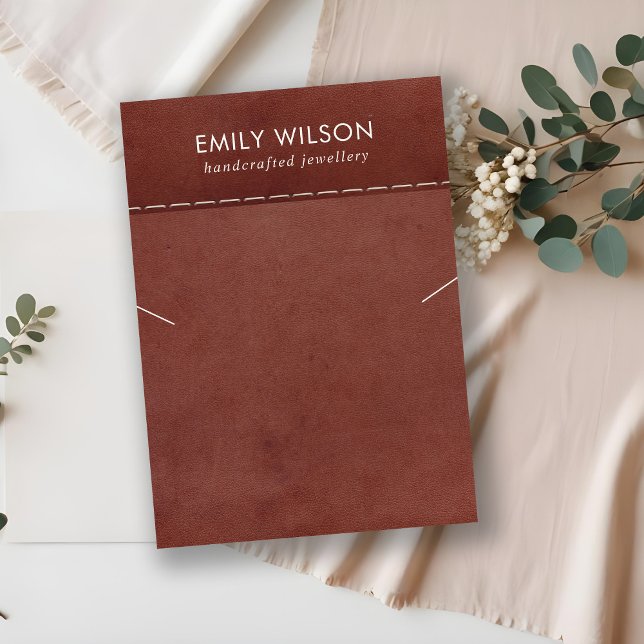 CARTÃO DE VISITA EXIBIÇÃO DO NECKLACE BRACELET DE TEXTO DE COURO VE (Criador carregado)